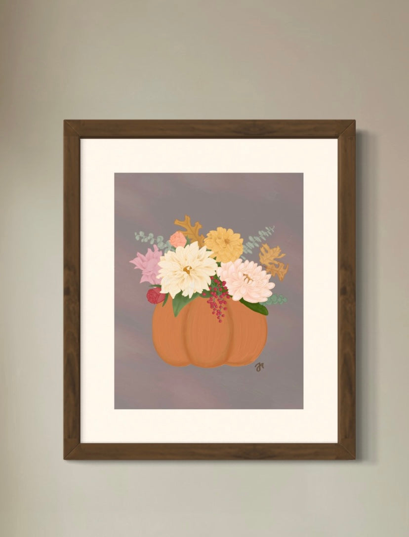 pumpkin vase digital print