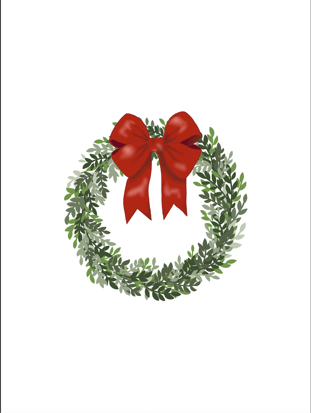 christmas wreath - digital print