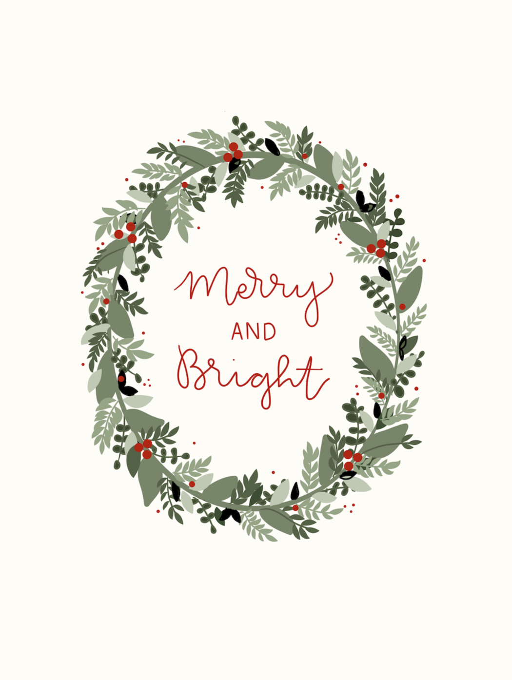 merry and bright - digital print